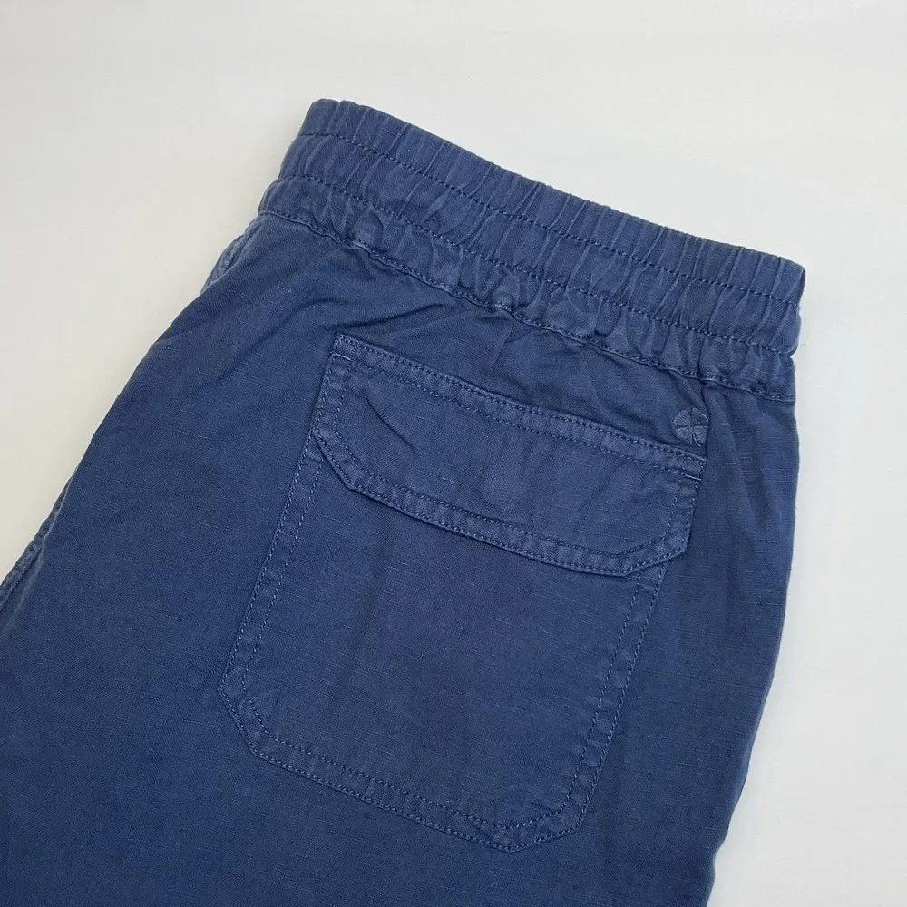 Lucky Brand Linen Blend Chino Shorts Mens Large Navy Blue Drawstring 7